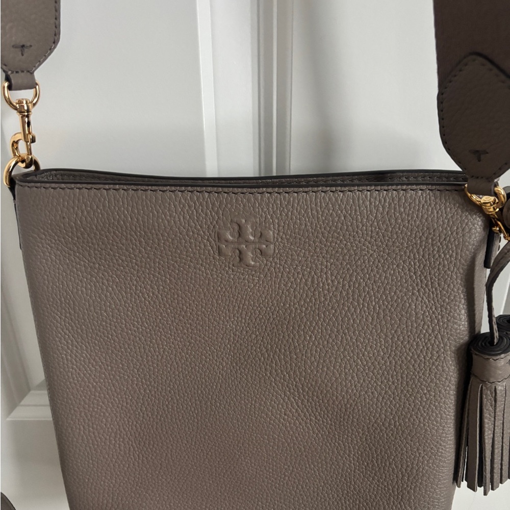 Tory Burch Taupe Leather Crossbody Bag